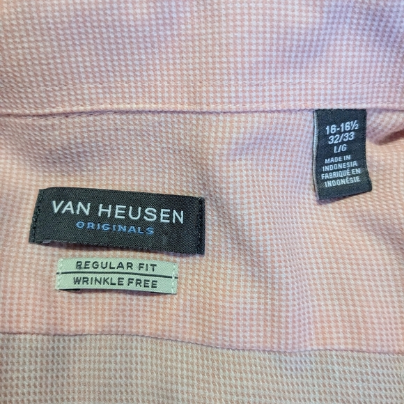 Van Heusen Originals Men's Shirt. Long Sleeve,Reg. fit. Orange.16-16.5. 32-33 LG - Picture 8 of 9